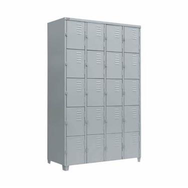 Imagem de Armário Roupeiro De Aço Vestiário Academia 20 Portas Locker Cinza com Chave