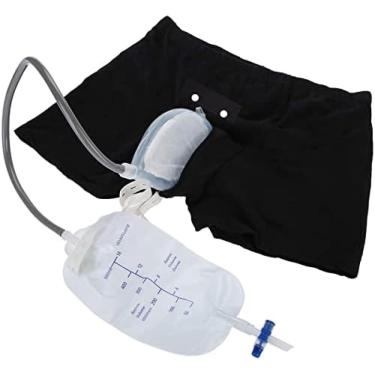 Imagem de Coletor de urina de silicone masculino, calças para incontinência com bolsa de urina de 500 ml, calças para incontinência com bolsa de urina vestível, roupa de cama para pacientes paralisado