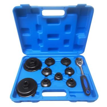 Imagem de Conjunto de chaves de filtro de óleo de 10 peças para Toyota, BMW, Mercedes, VW, conjunto de soquete de filtro de óleo inclui 24 mm, 27 mm, 29 mm, 30 mm, 32 mm, 36 mm, 38 mm, 64 mm. Ferramenta de