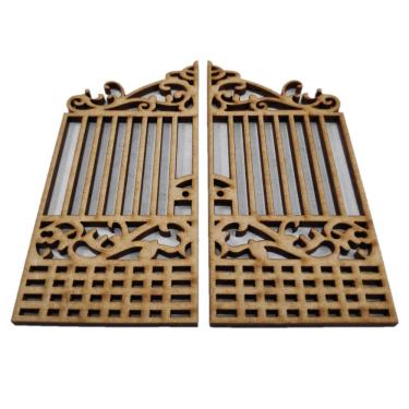 Imagem de Aplique Laser Mdf - Portão 2 Peças - 10X9,3Cm