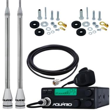 Imagem de Rádio Móvel Px 40 Canais RP-40 Antena Inox 2,70 metros Alongador 60cm 