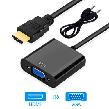 Imagem de Cabo Adaptador Conversor Hdmi Para Vga Com Saída P2 De Áudio - MBTECH