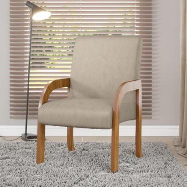 Imagem de Poltrona p/ Escritório ou Sala MDF Paris Linho ou Veludo F5 - F5 Offic