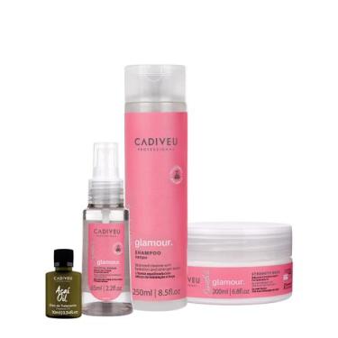 Imagem de Kit Cadiveu Professional Essentials Glamour Shampoo Máscara Sérum e Aç