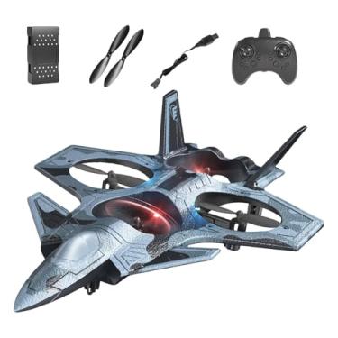 Imagem de UGPLM Avião de controle remoto modelo de aeronave de brinquedo fácil de pairando automaticamente para iniciantes aeronave RC pronta para hobby, Azul