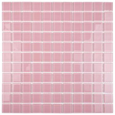 Imagem de Pastilha de Vidro - K2509 - CRISTAL LISA ROSA 30x30cm - Glass Mosaic