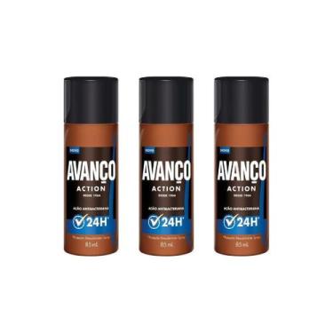 Imagem de Desodorante Spray Avanço 85Ml Action - Kit Com 3Un