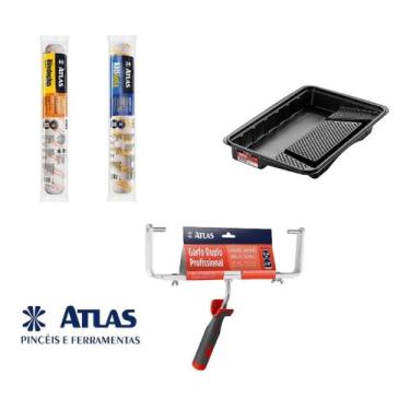 Imagem de Kit Pintura Pro Duplo 46cm Bandeja Garfo + 2 Rolos Lã Rendeplus Antigo