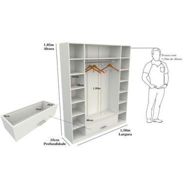 Imagem de Armário Colmeia Cabideiro+armário Colmeia 100%mdf (closet) - VETORIAL 
