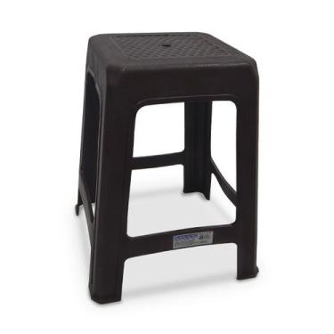 Imagem de Banco Banqueta Plástico até 100kg Marrom Coffee - INJEPLASTEC