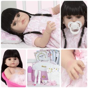 Imagem de Bebe Reborn Realista Morena Enxoval Completo Envio 24hrs - Cegonha Reb