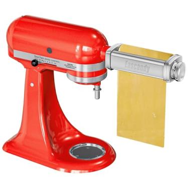 Imagem de Acessório de rolo de massa para KitchenAid, acessório de rolo de massa de aço inoxidável para batedeira KitchenAid, espessura ajustável de 8 engrenagens.