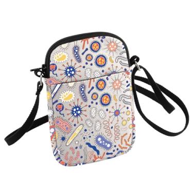 Imagem de HOLLP Bolsa tiracolo Microbiology Bacteria Science Art Biologist Small Sling Bag Gift for Biologist, Bactérias microbiológicas