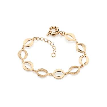 Imagem de Pulseira rommanel banhado ouro 18k feminina elos ovais 21cm 18cm 55102