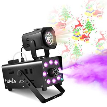 Imagem de Hakuta Máquina de neblina, projetor de LED, máquina de fumaça com temporizador de spray contínuo de 5/15/30 minutos, 13 efeitos de luz LED coloridos, 2300 CFM para Halloween, DJ, festa, palco