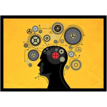 Imagem de Quadro Decorativo Psicologia Consultórios Abstrato Engenharia Engrenag