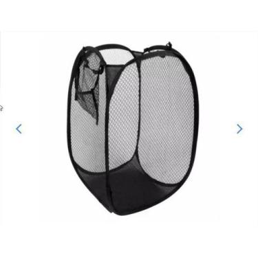 Imagem de Cesto Roupa Banheiro Organizador Para Roupa Suja Azul