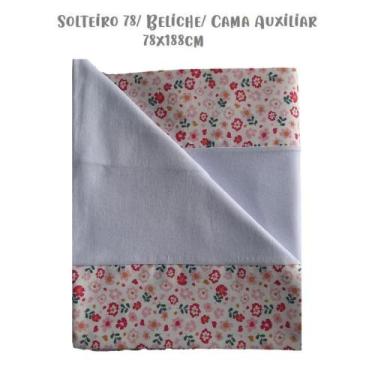 Imagem de Jogo de Lençol 3 Peças Solteiro 78 Beliche Flor Sandy Branco Arrumadin