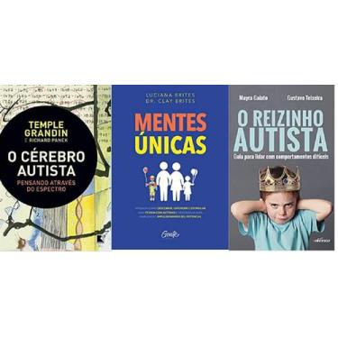 Imagem de kit 3 livros O cérebro autista + MENTES ÚNICAS + O Reizinho Autista
