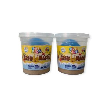 Imagem de Kit 2 Potes Areia Magica Cor Natural 200g Acrilex Art Kids