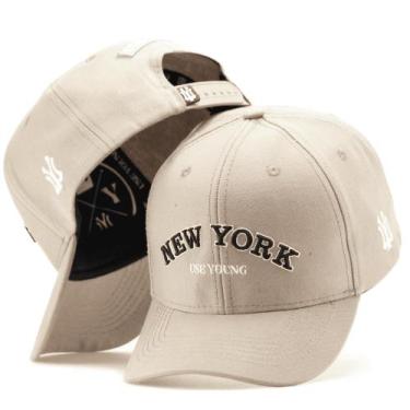 Imagem de Boné Masculino Feminino New York Bege Original Use Young, Bege