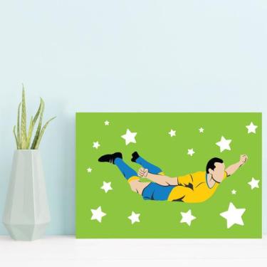 Imagem de Placa Decorativa MDF Infantil Futebol Gol Jogador Verde - Quartinhos
