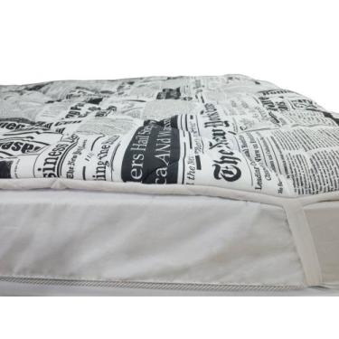 Imagem de Pillow top estampado para colchão casal padrão 100% algodão dupla face