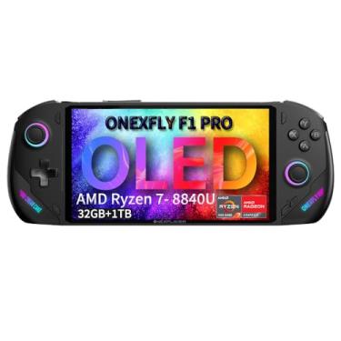Imagem de Onexfly F1 PRO (AMD 8840U-32GB+1TB) 7 Inches OLED Handheld PC Video Game Console OneXPlayer OneXFly F1 PRO Portable Win 11 Home OS Laptop 1920X1080 Mini Pocket Tablet PC Black
