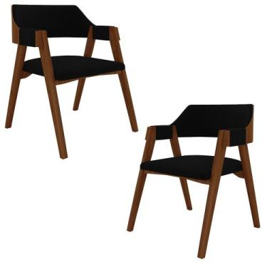 Imagem de Kit 2 Cadeiras Sala de Jantar e Jogos Carteados Madeira Maciça Poker V