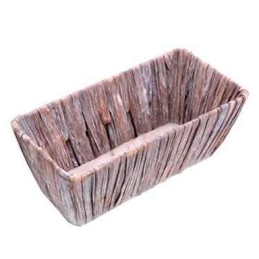 Imagem de Cesta de Aguapé Retangular Marrom Festa C25xL12xA10cm 1un - Cromus
