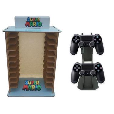 Imagem de Porta 11 Jogos Físico Super M + Suporte Controle 22x16,3x29,4 Mdf Made