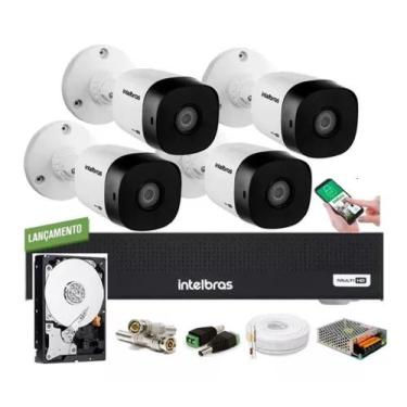 Imagem de Kit 4 Cameras Intelbras 1120b Dvr 4 Canais Intelbras C/hd