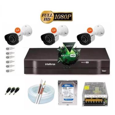 Imagem de Kit Intelbras 3 Cam 1220b Fullhd Dvr Mhdx Full Hd C/ Hd 500gb