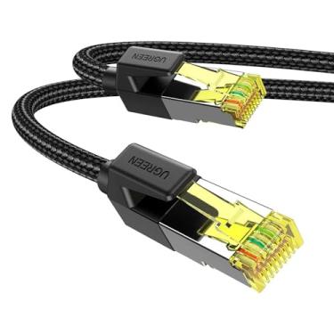 Imagem de Cabo Rede RJ45 Cat7 F/FTP Macho 2M Preto Alta Velocidade Conexão Estável Internet Segura Transferência Dados Rápida Ideal Para Jogos Online Streaming HD
