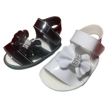 Imagem de Kit 2 Pares Sandálias Lacinho Lateral Para Bebê Menina - Baby's Shoes,