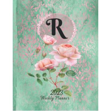 Imagem de Large Print - 2023-15 Months Weekly Planner - Letter R Pink Rose: January 2023 thru March 2024-15 Months Daily Dated Agenda Calendar Notebook