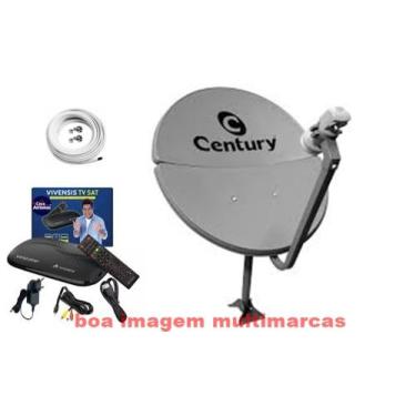 Imagem de Nova Antena Prarabolica+Recepitor Vivensis VX10 SatHD Kit completo