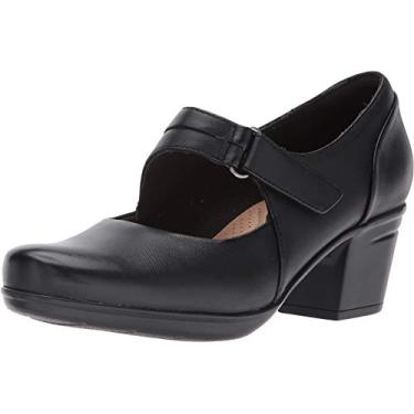 Imagem de Clarks Sapato feminino Emslie Lulin, Couro preto, 40
