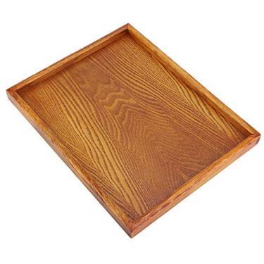 Imagem de Bandeja de chá de Madeira, Prato de Servir Lanches, Prato de Armazenamento de Alimentos, Elegante, Casa, Escritório, Cozinha, Restaurante, café da manhã, Fácil de Limpar, Durável