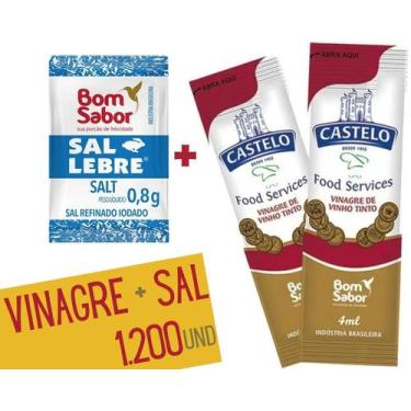 Imagem de Vinagre Em Sache Castelo + Sal Em Sache Lebre - 1.200 Un - Bom Sabor