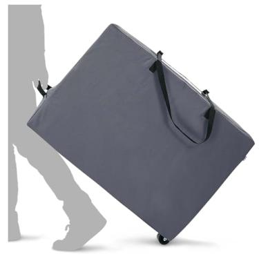 Imagem de Cuddly Nest Bolsa de armazenamento dobrável para colchão com rodas e alças – Recipiente de armazenamento resistente 900D serve para colchões duplos e duplos XL de 15 cm, cinza