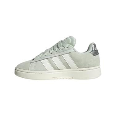Imagem de adidas Grand Court Alpha 00s Tênis feminino, Linho verde/branco fora/prata metálico, 36