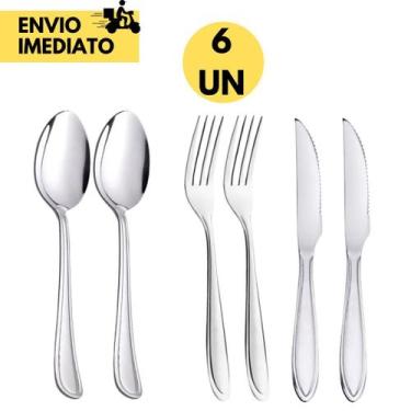 Imagem de Jogo de Talheres 6  Peças ou 36 Faqueiro de Inox 12 Garfos, 12 Facas 1