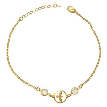 Imagem de Tornozeleira com Pingente Mandala de Espírito Santo e Duas Zircônias F