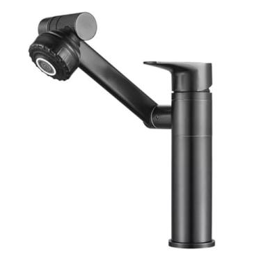 Imagem de Torneira Lavabo Banheiro Monocomando Luxo 360 Rotativa Cor Preto Fosco - Brinovar