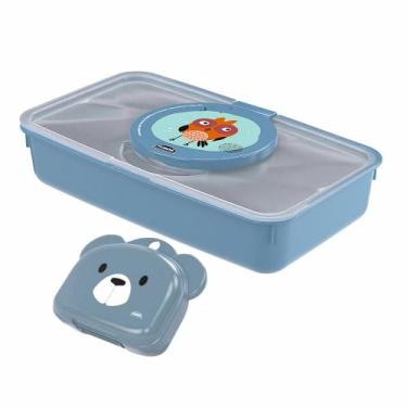 Imagem de Kit Infantil Ludico Porta Lenços Umedecidos Saboneteira Porta Sabonete