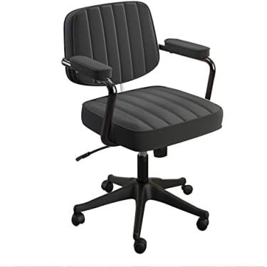 Imagem de Cadeira de escritório, cadeira de mesa para computador, cadeira acolchoada e confortável para jogos, cadeira giratória de trabalho respirável - capacidade máxima de 400 libras, preta