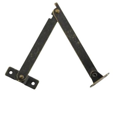 Imagem de 2 conjuntos de dobradiças de suporte de tampa permanecem bronzes antigos decoração de ferro caixa de dobradiça ferragens de móveis porta de armário móveis de cozinha ferragens (359-L-1)