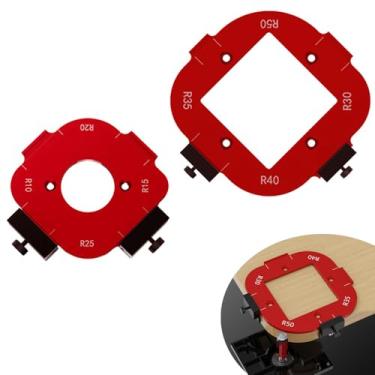 Imagem de Gabaritos de canto para roteador, raio, gabarito, liga de alumínio, gabarito de canto (R10 R15 R20 R25 R30 R35 R40 R50) Modelos de roteamento de raio de canto para marcenaria