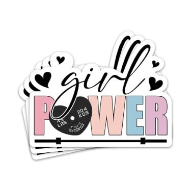 Imagem de 3 peças de adesivos Girl Power, adesivos de vinil à prova d'água para academia, academia, para laptop, garrafa de água, copo de telefone, decalques de halterofilismo para mulheres feministas meninas e